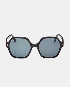 Черные женские солнцезащитные очки из ацетата с геометричным узором Tom Ford, черный