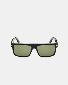 Черные прямоугольные мужские солнцезащитные очки из ацетата Tom Ford, черный