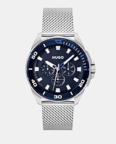 Многофункциональные мужские часы Fresh 1530287 со стальной сеткой Hugo, серебро