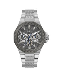 Мужские часы Indy GW0636G1 со стальным и серебряным ремешком Guess, серебро