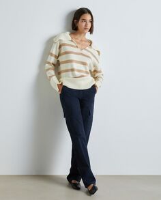 Женский вязаный свитер с воротником-поло Easy Wear