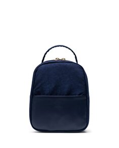Женский рюкзак из ткани в сочетании с контрастной синей кожей Herschel, темно-синий