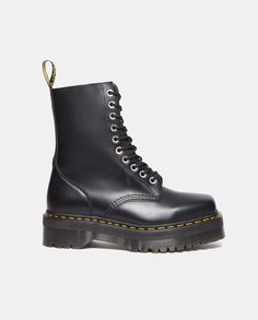 Женские ботинки 1490 Quad в стиле милитари на платформе и строчке Dr. Martens, черный