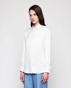 Струящаяся женская блузка на потайных пуговицах Mirto, белый