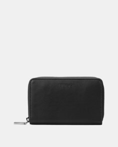 Черный кошелек Medium Mel с выгравированным логотипом и застежкой-молнией Hugo, черный
