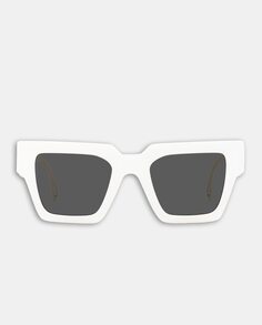 Белые квадратные женские солнцезащитные очки из ацетата Versace, белый