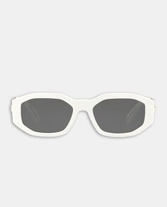 Мужские солнцезащитные очки с геометрическим узором белого цвета Versace, белый