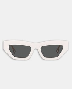 Женские солнцезащитные очки «кошачий глаз» из белого ацетата Versace, белый