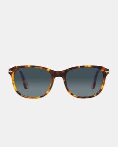 Солнцезащитные очки унисекс прямоугольной формы из ацетата гаваны с поляризованными линзами Persol, коричневый