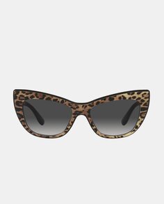 Женские солнцезащитные очки «кошачий глаз» из коричневого ацетата с принтом Dolce &amp; Gabbana, коричневый