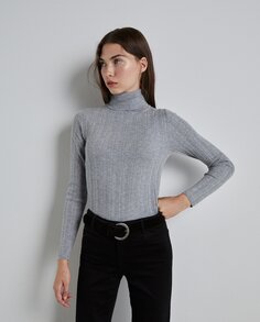 Женский свитер с высоким воротником Easy Wear, светло-серый