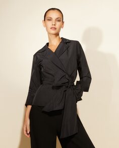 Женская блузка из тафты с бантом El Corte Inglés, черный