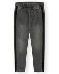 Леггинсы для девочки из джинсовой ткани с эластичной резинкой на талии Canada House, серый
