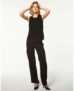 Однотонные широкие женские брюки с карманами-карго Georges Rech París, черный