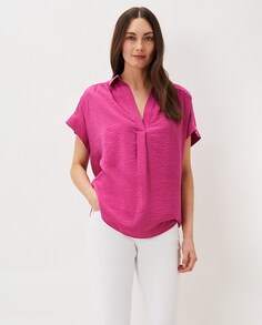 Женская блузка с V-образным вырезом и короткими рукавами Phase Eight, розовый