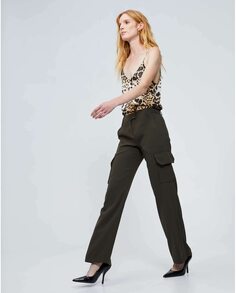 Женские широкие однотонные брюки-карго Georges Rech París