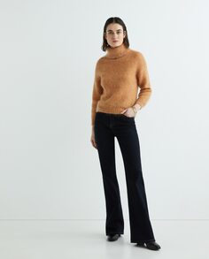 Женский однотонный пуловер с высоким воротником и длинными рукавами Yas, коричневый Y.A.S