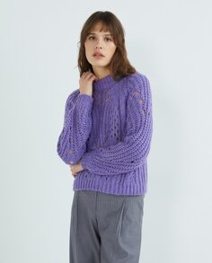 Женский пуловер с круглым вырезом и длинными рукавами Yas, фиолетовый Y.A.S