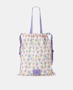 Кремовый двусторонний рюкзак-мешок с цветочным принтом Jo &amp; Mr. Joe, белый