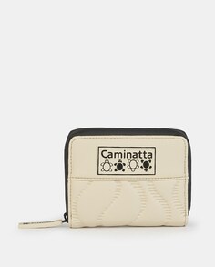 Небольшой стеганый кошелек на молнии бежевого цвета Caminatta, бежевый
