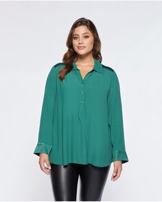 Женская блузка на пуговицах с длинными рукавами Fiorella Rubino, зеленый