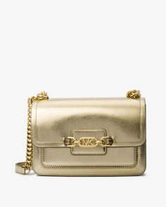Кожаная сумка через плечо Heather золотого цвета Michael Michael Kors, золотой