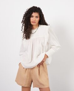 Блузка с длинными рукавами и вышивкой Tintoretto, белый