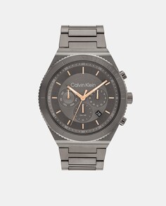 CK Fearless 25200304 многофункциональные мужские часы из серой стали Calvin Klein, серый