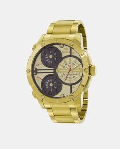 Мужские часы B54214/5 из золотой стали Marea, золотой