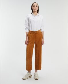 Женские вельветовые брюки-кюлоты с карманами Andam, коричневый