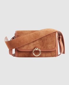 Женская замшевая сумка через плечо Anoushka карамельного цвета Claudie Pierlot, светло-коричневый