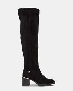 Женские высокие кожаные ботинки Tommy Hilfiger, черный