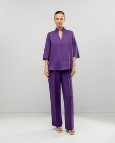 Женская блузка с воротником мао El Corte Inglés, фиолетовый