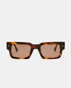Мужские солнцезащитные очки прямоугольной формы из ацетата Havana Scalpers, коричневый