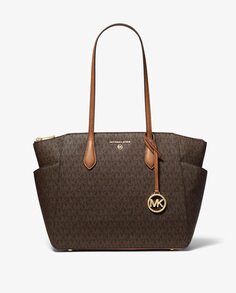 Коричневая сумка через плечо Marilyn с логотипами Michael Michael Kors, коричневый