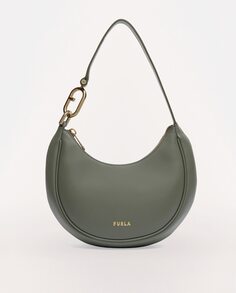 Светло-зеленая кожаная сумка через плечо Primavera среднего размера Furla, светло-зеленый