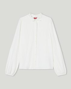Женская вискозная блузка с воротником-бабочкой и рюшами Esprit, белый