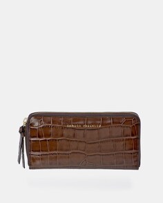 Кожаный кошелек шоколадно-коричневого цвета с тиснением и портмоне для монет Sandra Freckled, коричневый