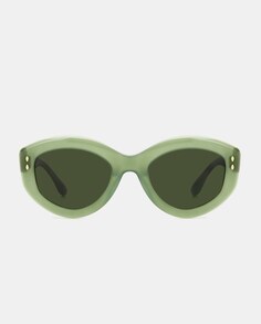 Зеленые круглые женские солнцезащитные очки из ацетата Isabel Marant, зеленый
