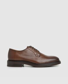 Мужские коричневые кожаные туфли на шнуровке Hackett, коричневый