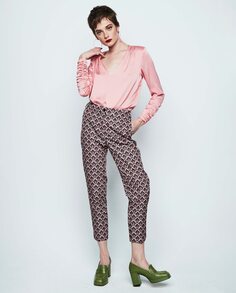 Прямые женские брюки с принтом &amp; Me Unlimited, розовый