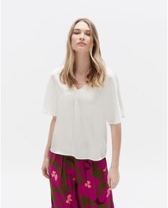 Женская блузка из 100% шелка с V-образным вырезом Caroll