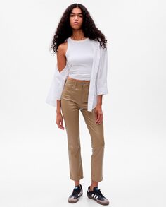 Женские узкие брюки с завышенной талией Gap, светло-коричневый