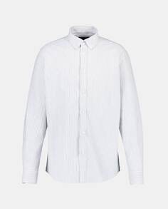 Мужская оксфордская рубашка в полоску с начесом Dustin, серый