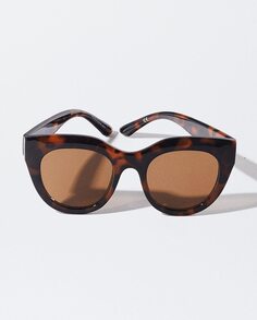 Коричневые женские солнцезащитные очки Parfois с защитой от ультрафиолета и формой бабочки Parfois, коричневый