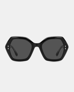 Черные женские солнцезащитные очки из ацетата с геометричным узором Isabel Marant, черный