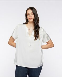 Женская атласная блузка с вышивкой Fiorella Rubino, белый