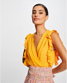Женская скрещенная блузка с рюшами Morgan, оранжевый