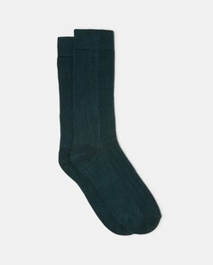 Зеленые однотонные мужские носки в рубчик Emidio Tucci, зеленый