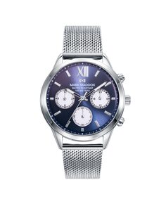 Женские стальные часы Marais с хронографом и синим циферблатом Mark Maddox, серебро